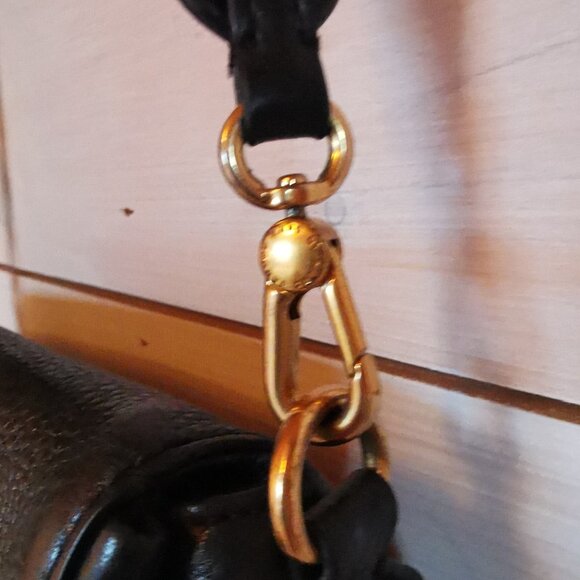 Marc by Marc Jacobs Black Pebbled Leather Top Flap Crossbody Bag Purse - Picture 5 of 12